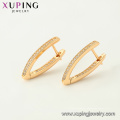 97069 Xuping Hoop 18 Karat Gold Farbe Luxus synthetische CZ Frauen Ohrringe